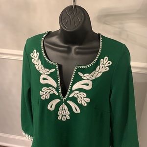 Tuckernuck Forest Green Stretch Double Knit Dress Size S